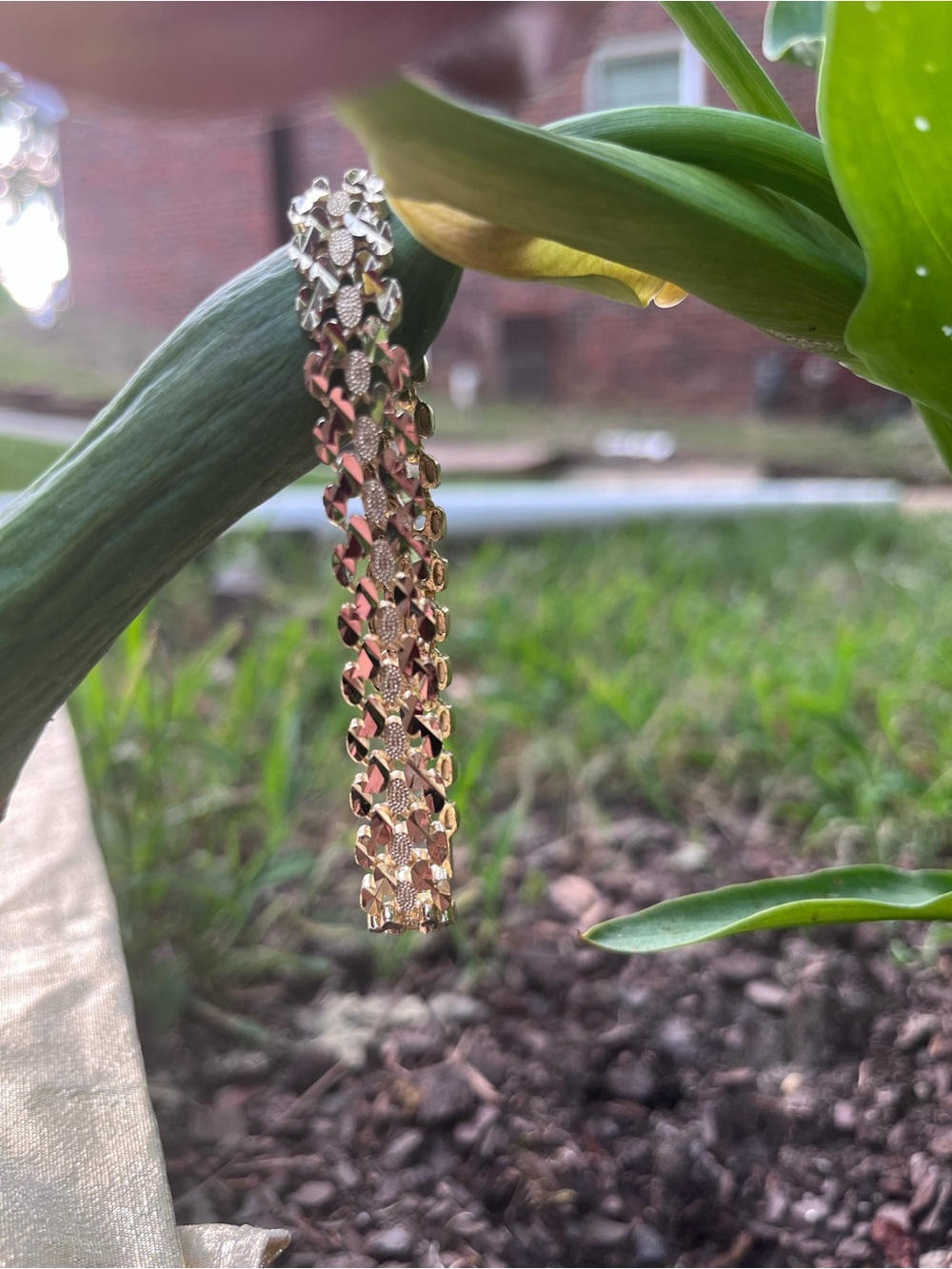 Gold-Tone Women’s Textured Link Bracelet